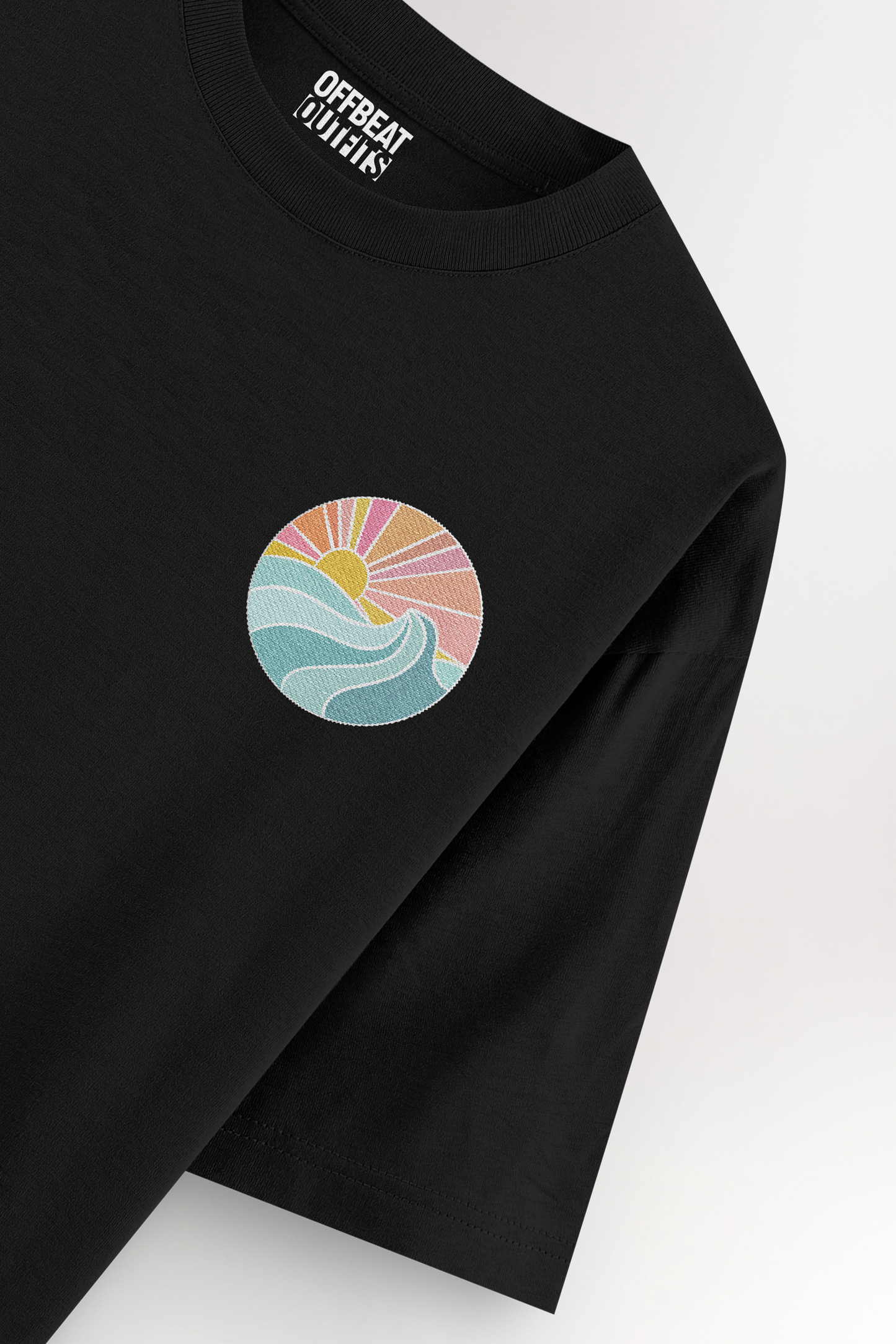 Ocean Sunset Embroidery | Oversized T-shirt