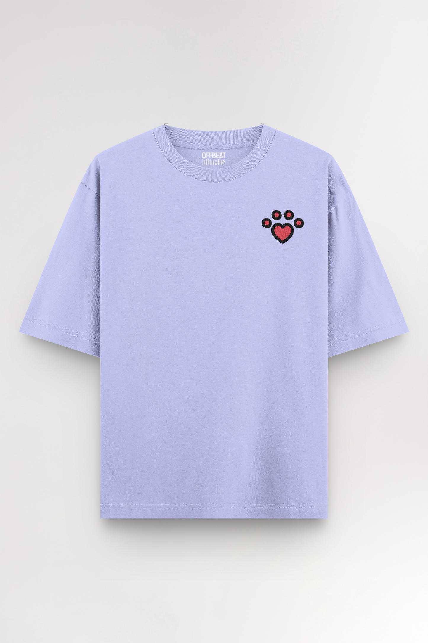 Paw heart Embroidery | Oversized T-shirt