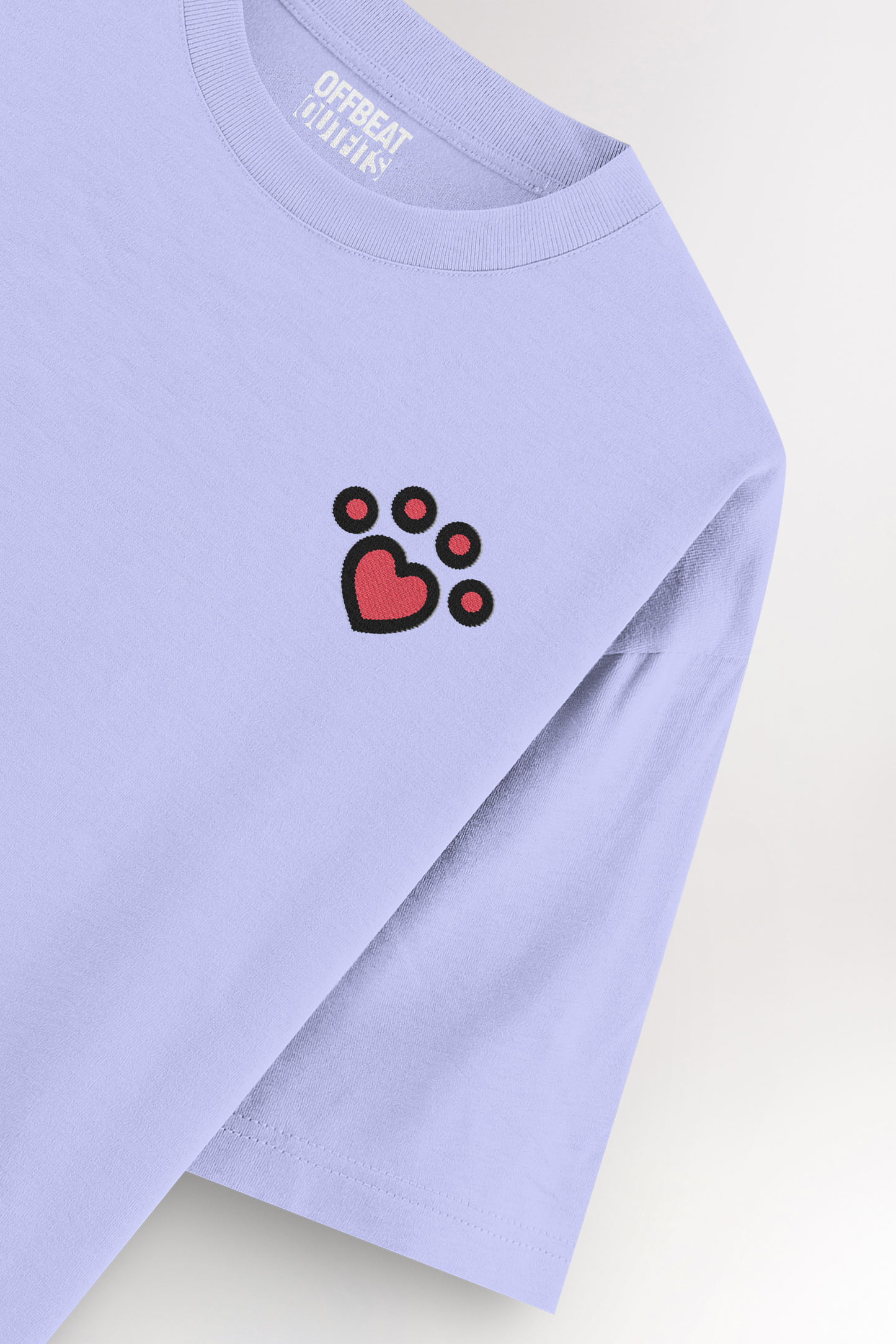 Paw heart Embroidery | Oversized T-shirt