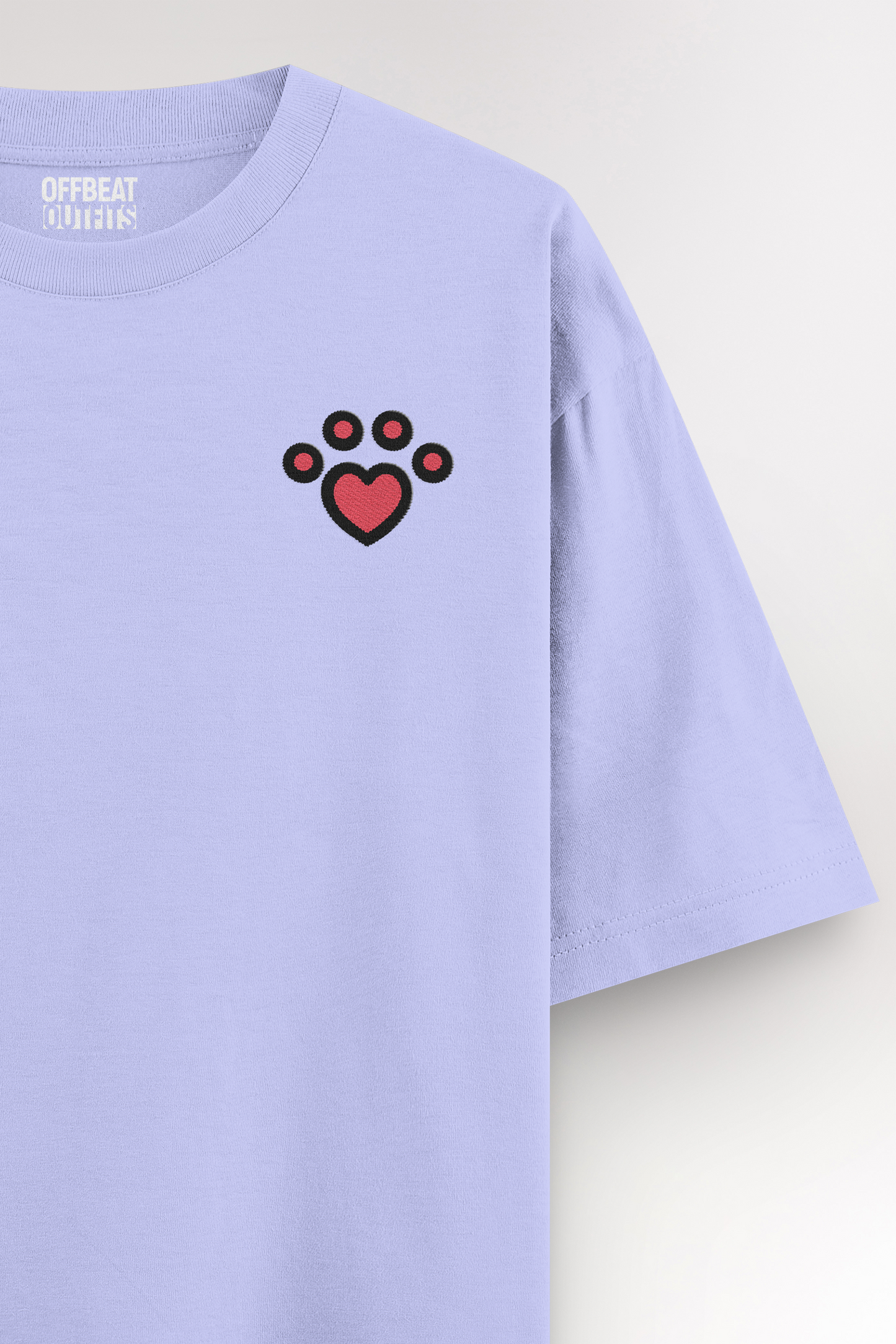 Paw heart Embroidery | Oversized T-shirt