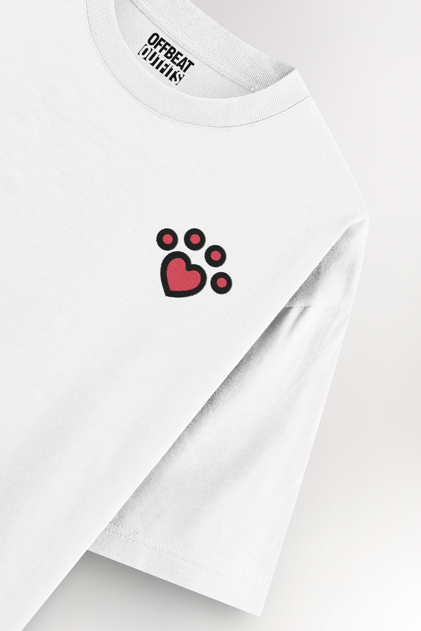 Paw heart Embroidery | Oversized T-shirt