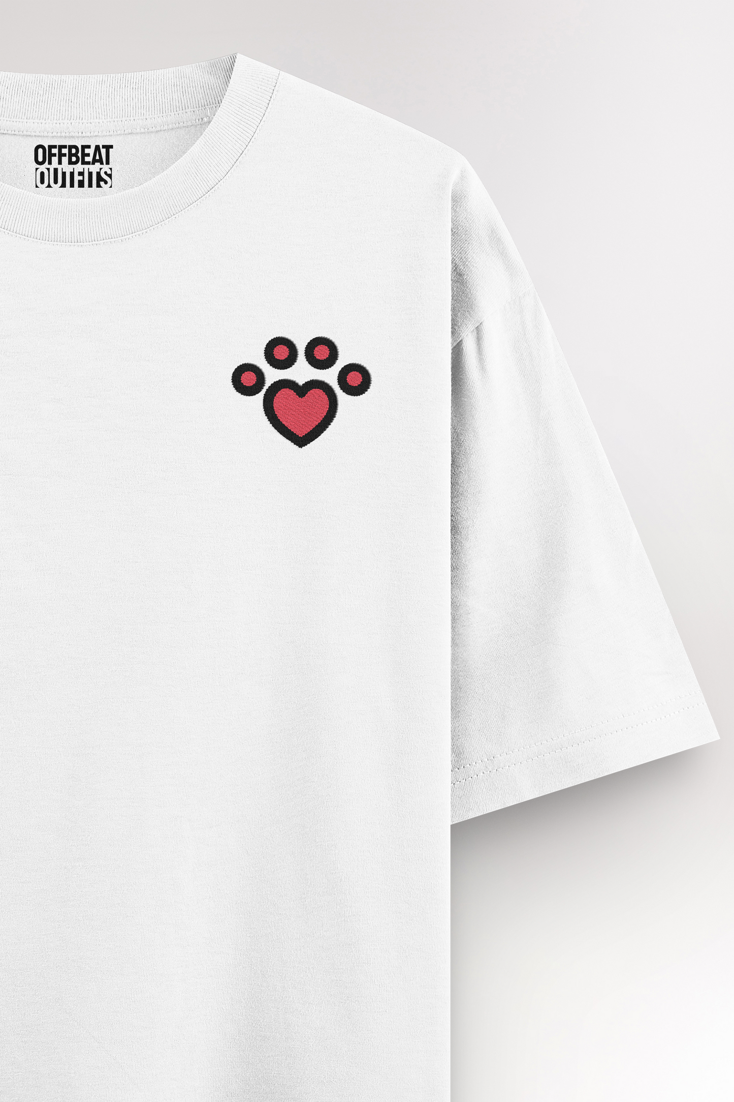 Paw heart Embroidery | Oversized T-shirt