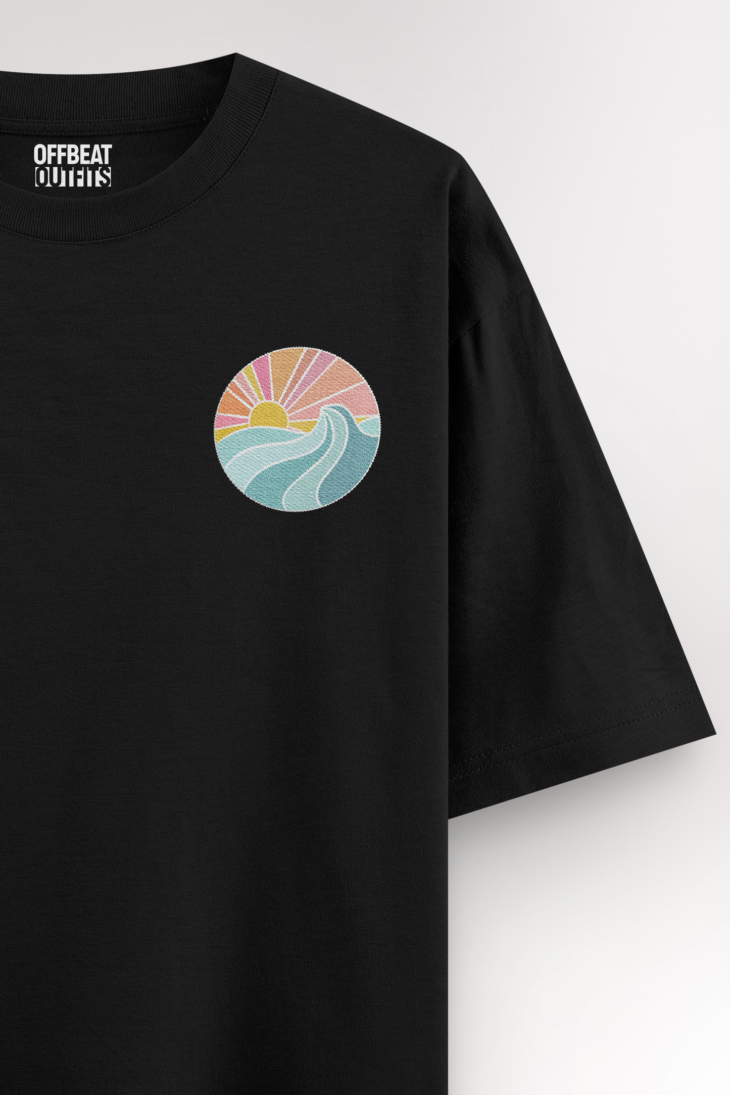 Ocean Sunset Embroidery | Oversized T-shirt