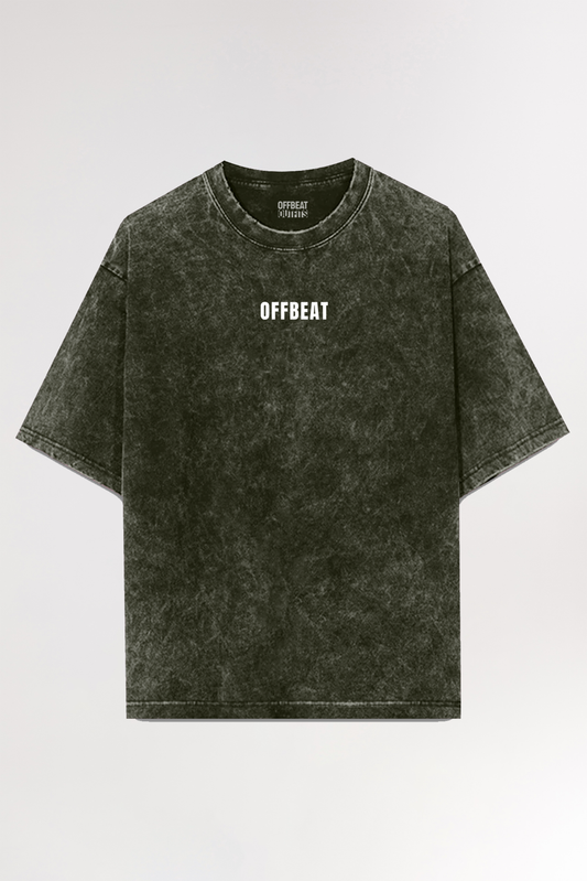 Olive Green Acid Wash | Oversized T-shirt