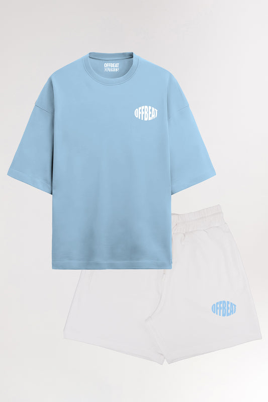 Unisex Co-ord set | Baby Blue and White