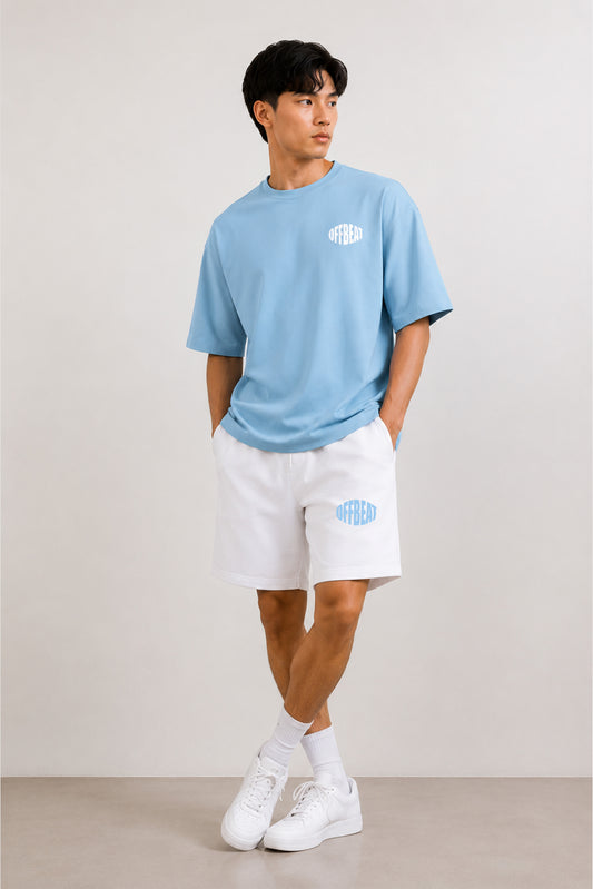 Unisex Co-ord set | Baby Blue and White