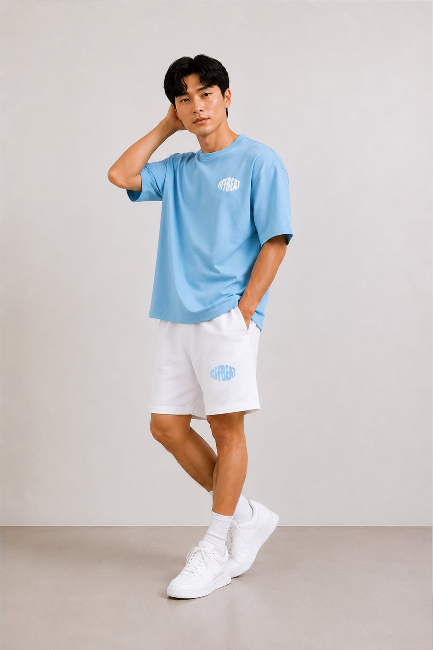 Unisex Co-ord set | Baby Blue and White