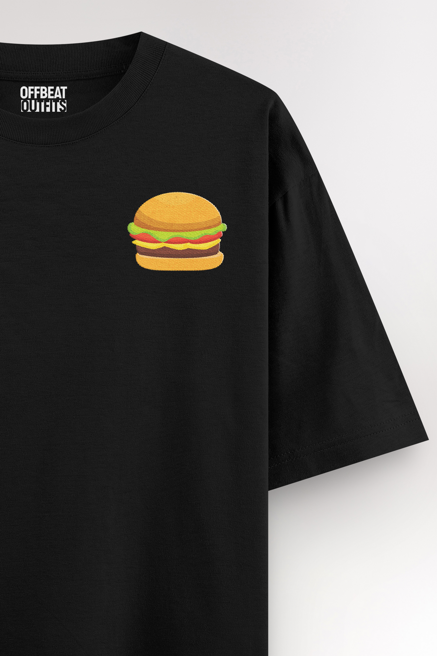 Burger Embroidery | Oversized T-shirt