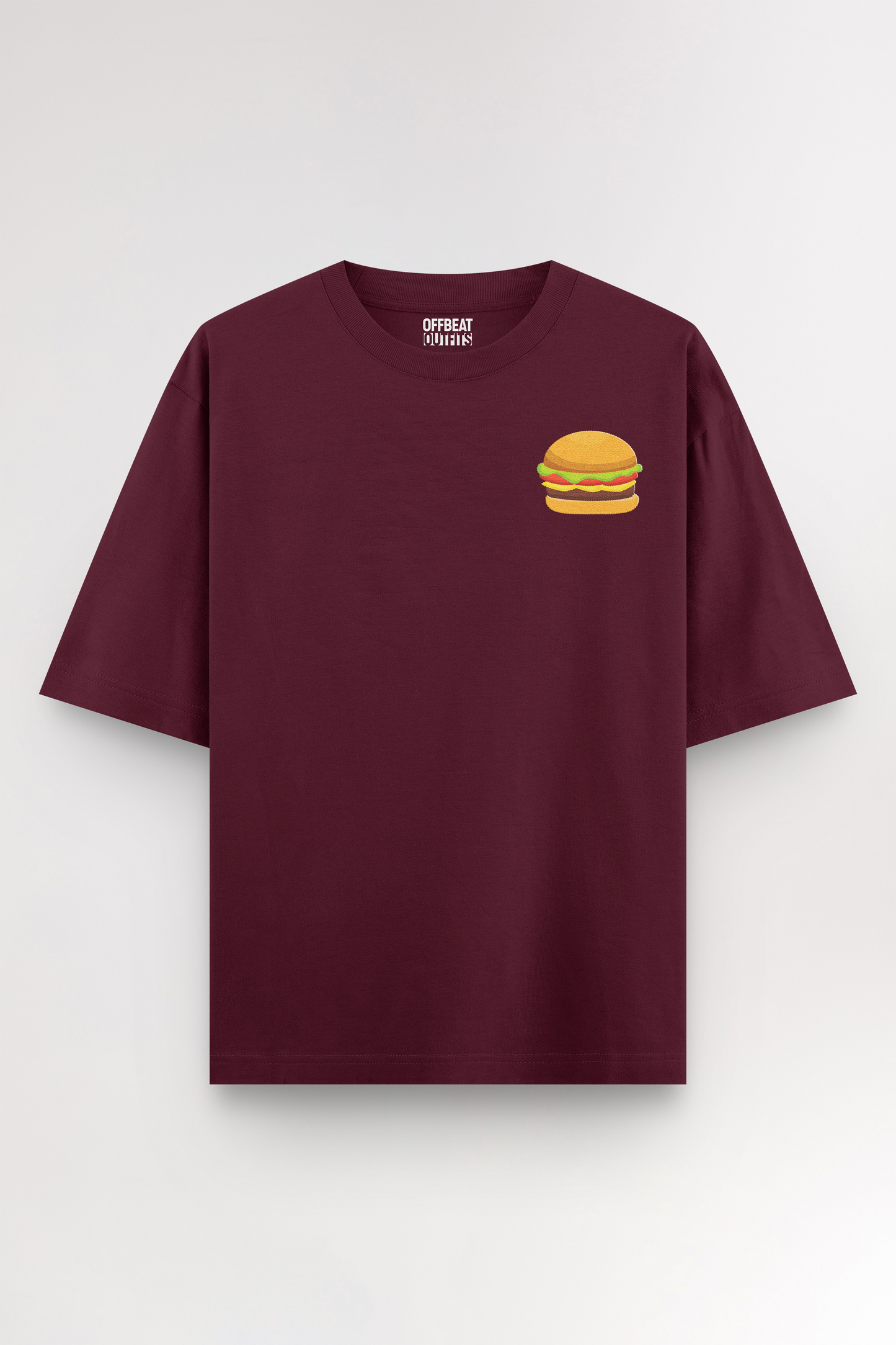 Burger Embroidery | Oversized T-shirt