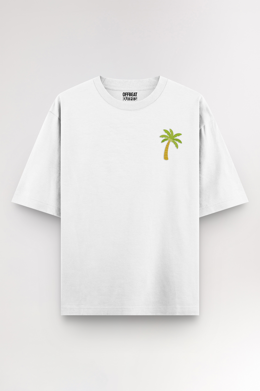 Coconut tree Embroidery | Oversized T-shirt