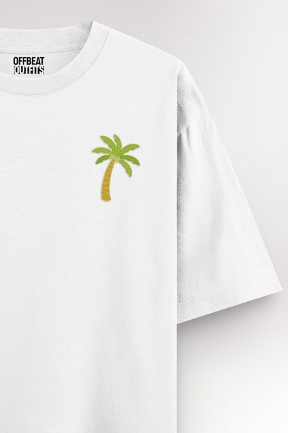 Coconut tree Embroidery | Oversized T-shirt