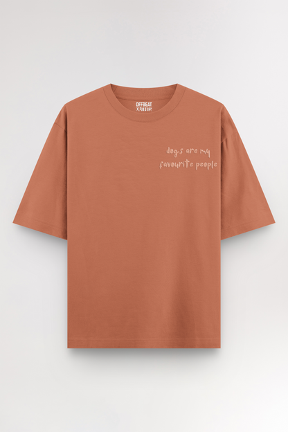 Dogs are my fav people Embroidery | Oversized T-shirt