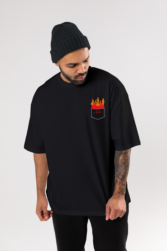 Heart fire pocket | Oversized T-shirt