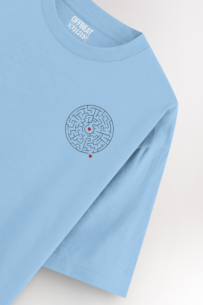 Heart puzzle Embroidery | Oversized T-shirt