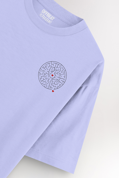 Heart puzzle Embroidery | Oversized T-shirt