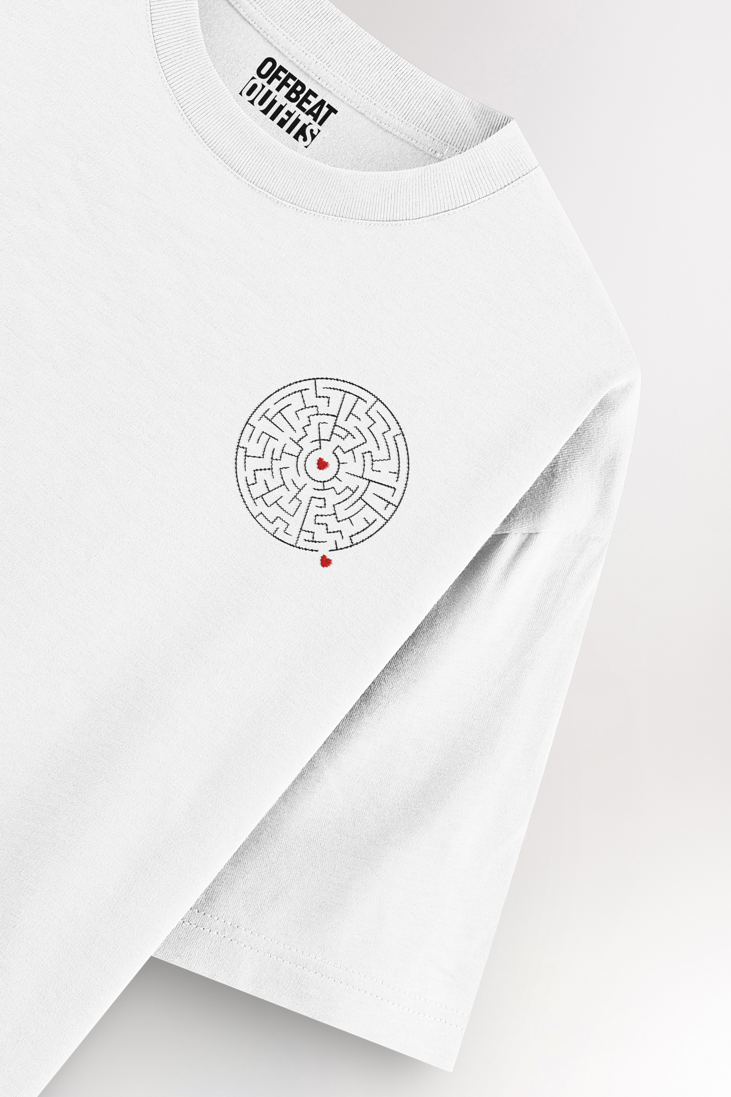 Heart puzzle Embroidery | Oversized T-shirt