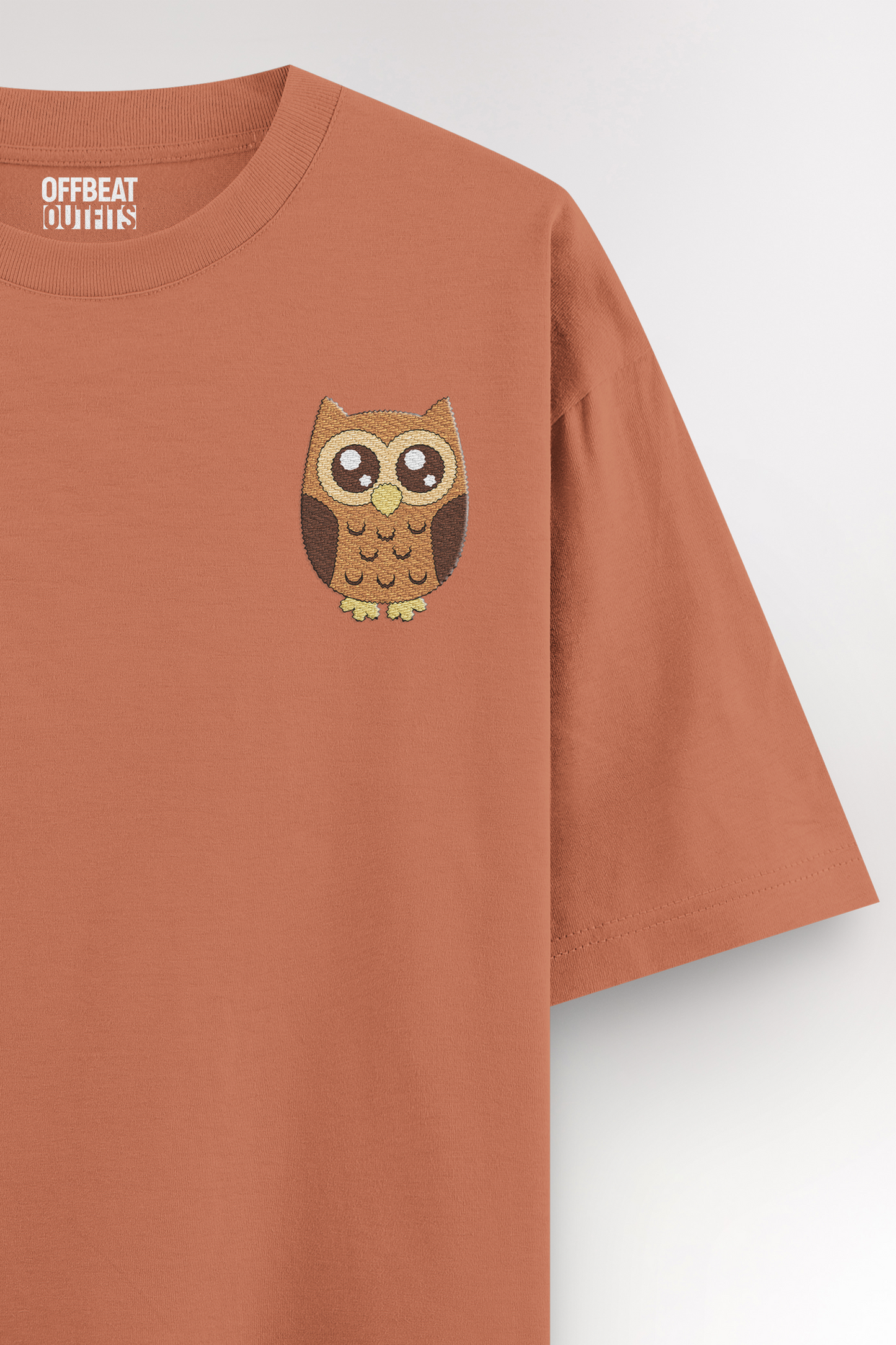 Lucky owl Embroidery | Oversized T-shirt