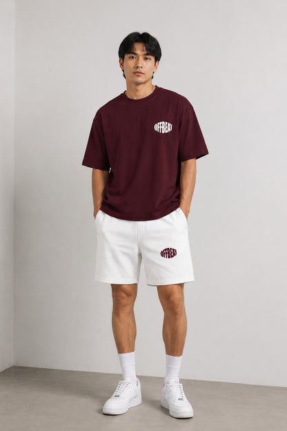 Unisex Co-ord set | Maroon and White