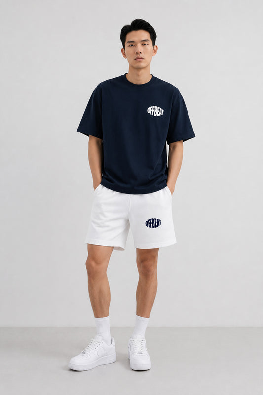 Unisex Co-ord set | Navy Blue and White