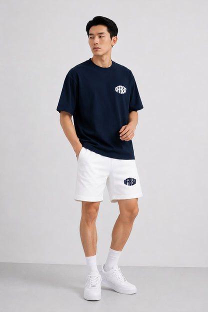 Unisex Co-ord set | Navy Blue and White