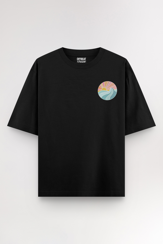 Ocean Sunset Embroidery | Oversized T-shirt