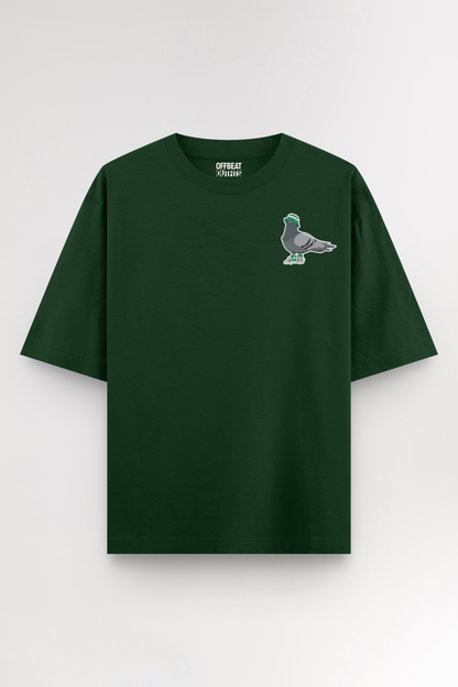 Pigeon Embroidery | Oversized T-shirt