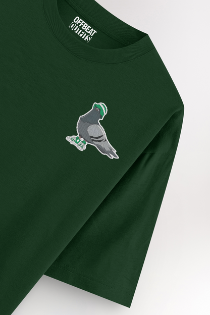 Pigeon Embroidery | Oversized T-shirt