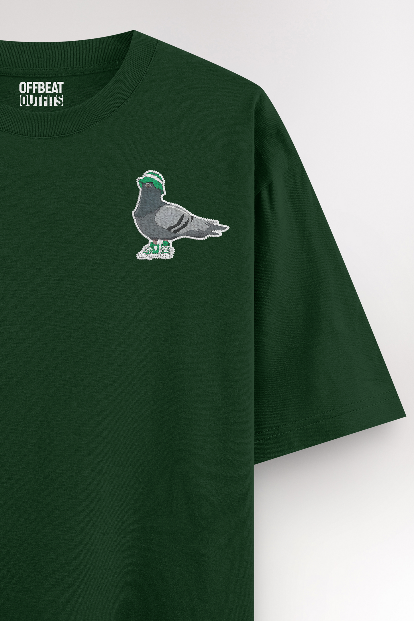 Pigeon Embroidery | Oversized T-shirt