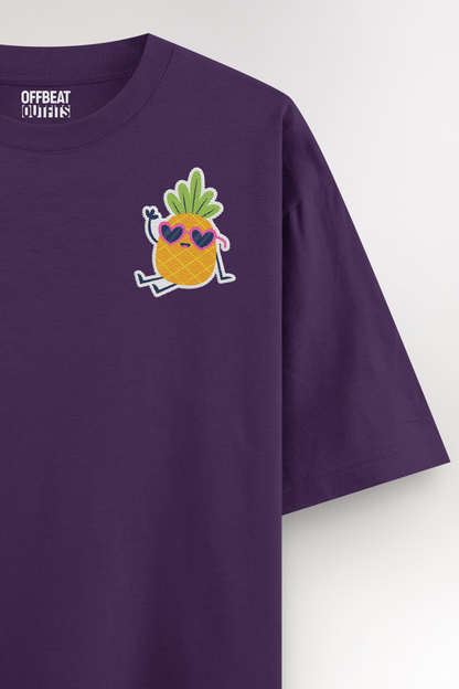 Pineapple Embroidery | Oversized T-shirt