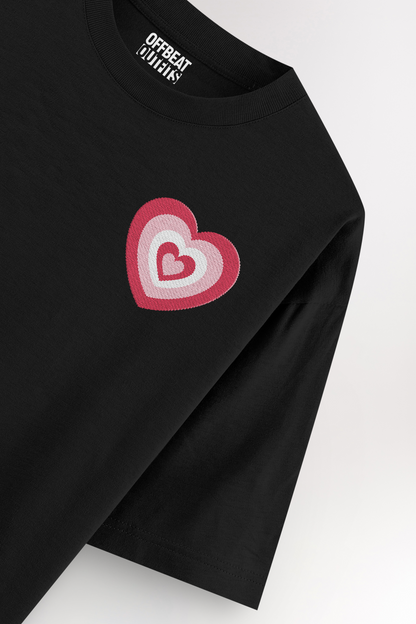 Red heart Embroidery | Oversized T-shirt