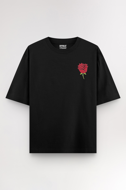 Rose embroidery | Oversized T-shirt