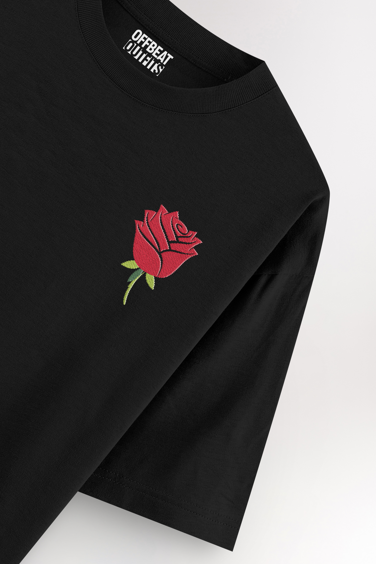 Rose embroidery | Oversized T-shirt