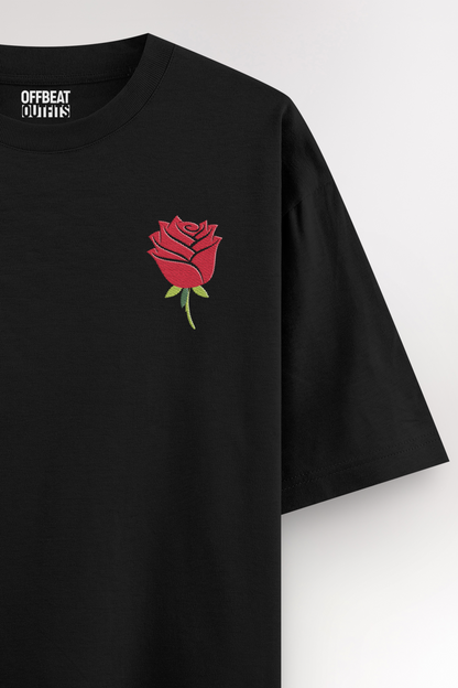 Rose embroidery | Oversized T-shirt