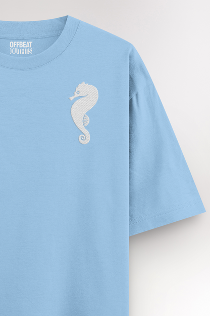 Seahorse Embroidery | Oversized T-shirt