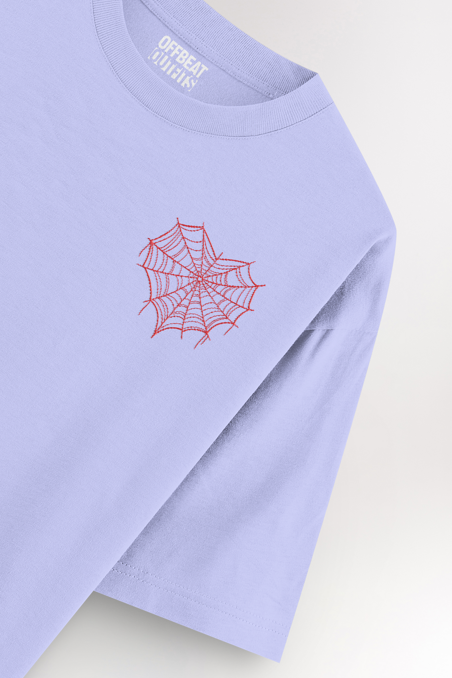 Spider net heart Embroidery | Oversized T-shirt