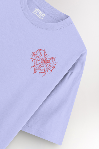 Spider net heart Embroidery | Oversized T-shirt