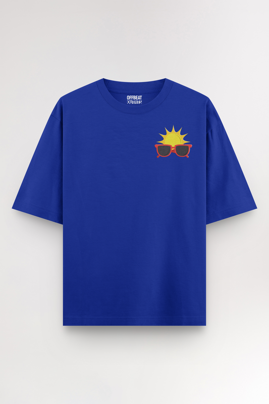 Summer sunglass Embroidery | Oversized T-shirt