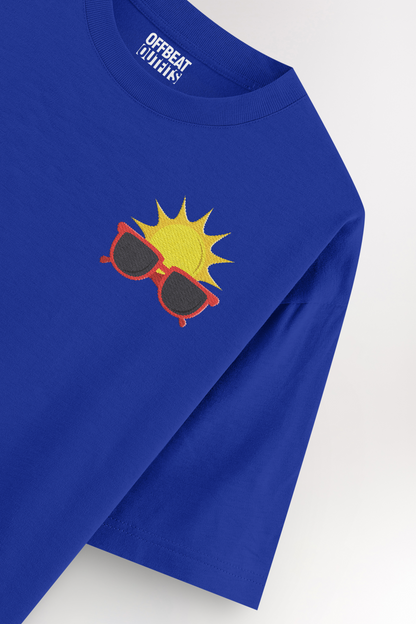 Summer sunglass Embroidery | Oversized T-shirt