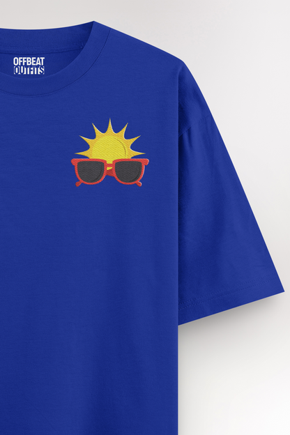 Summer sunglass Embroidery | Oversized T-shirt