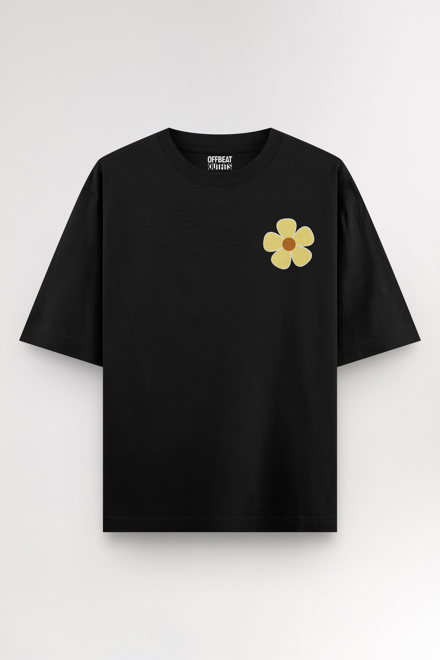 Yellow flower Embroidery | Oversized T-shirt